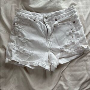 White denim shorts